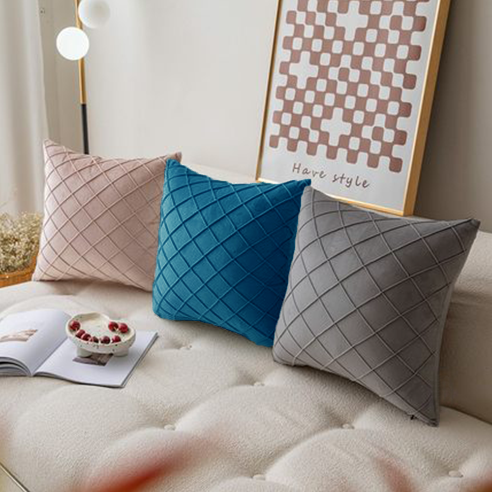 Diamond Cushion Throw Pillows (With/Without Inserts) 18x18 inches, pack of 2 throw pillows