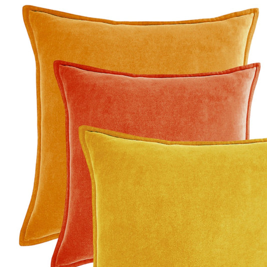 Square Cotton Velvet Throw Pillow (With 450g insert) size 18"x18"