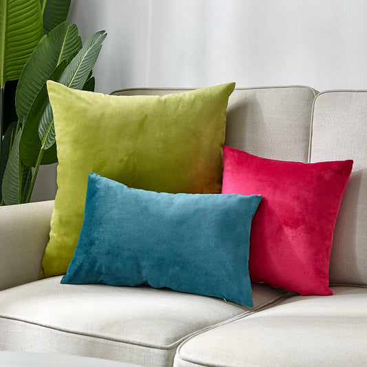 Brighter colors of green fuchsia and blue Pack of 3 velvet throw pillow covers and inserts included 3 sizes of 1 of 20"x20", 1 of 18"x18"and 1 of 12"x20", 20x20 inch.