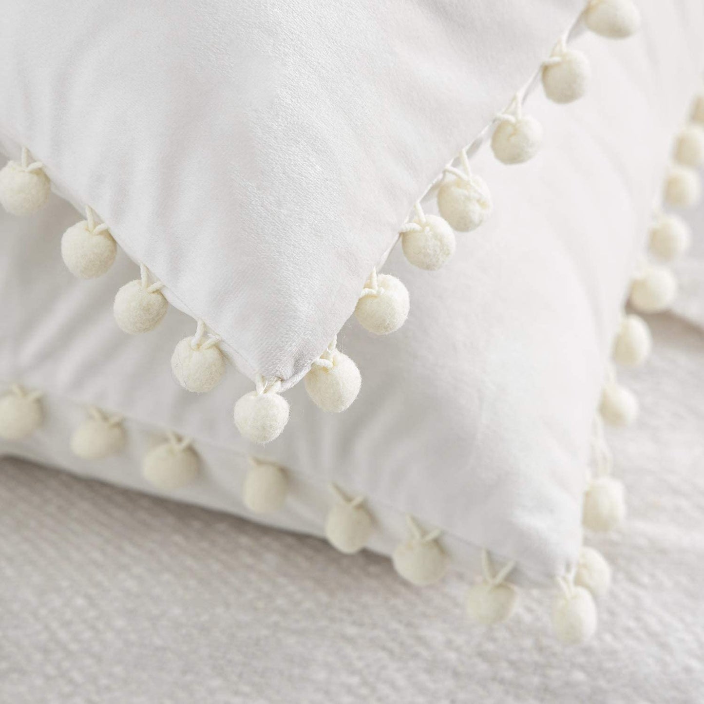 Rectangular Pompoms Lumbar Throw Pillow(With/Without Inserts)12x20 inches, pack of 2 throw pillows