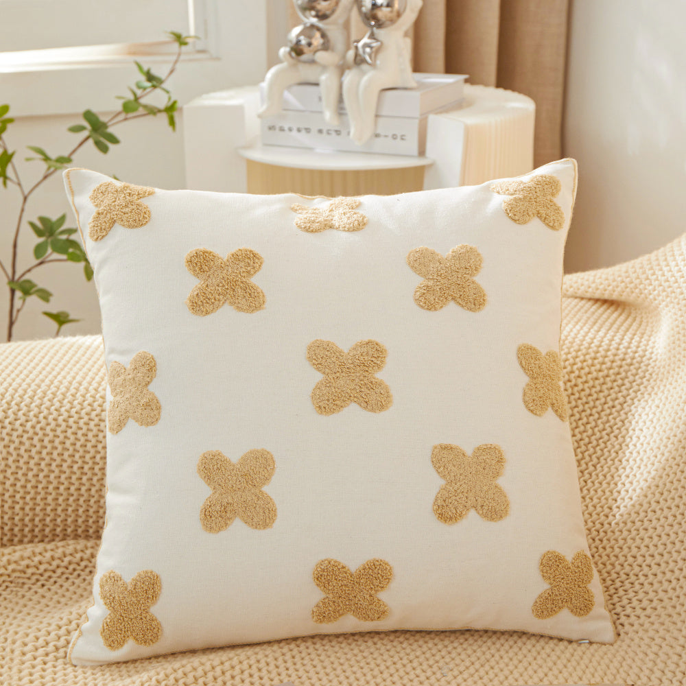 Sunshine Blossom Whimsical Floral Square Throw Pillow (With/Without insert) 18''x18'' set of 2