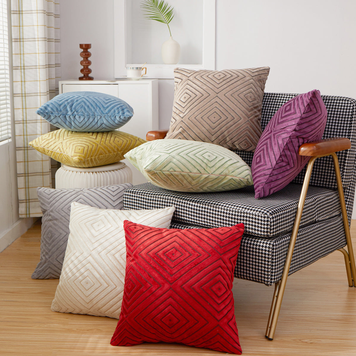 Set of 2 Soft Warm Decorative Pillow (With/Without Inserts)18x18 inches, pack of 2 throw pillows