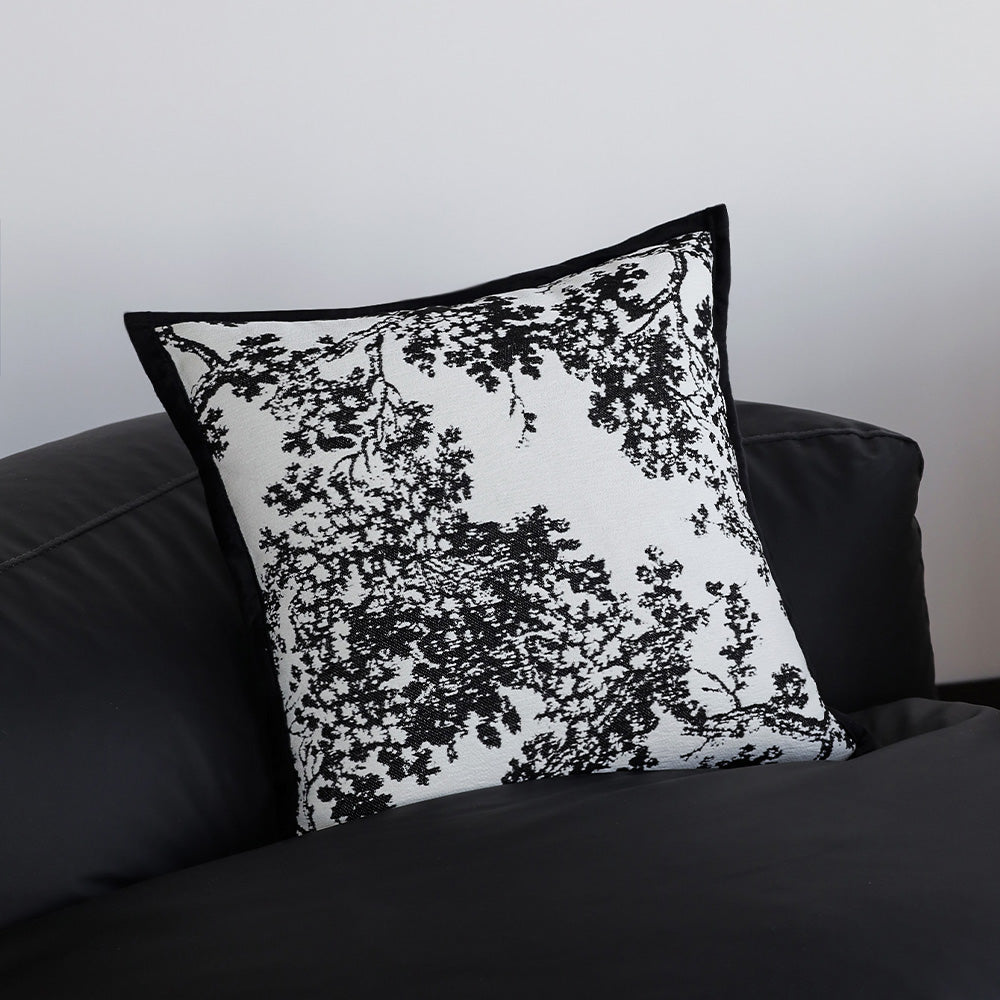 18"x18" Square Throw Pillow | Elegant Tree Motif Chenille Design | Soft & Textured Cushion Cover | 2 Insert Options | Neutral & Bold Colors
