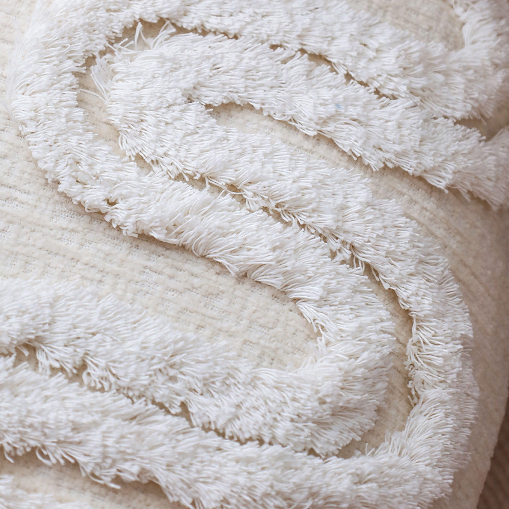 18"x 18" Square Throw Pillow Textured Chenille Boho size of 20"x20" Insert as optional