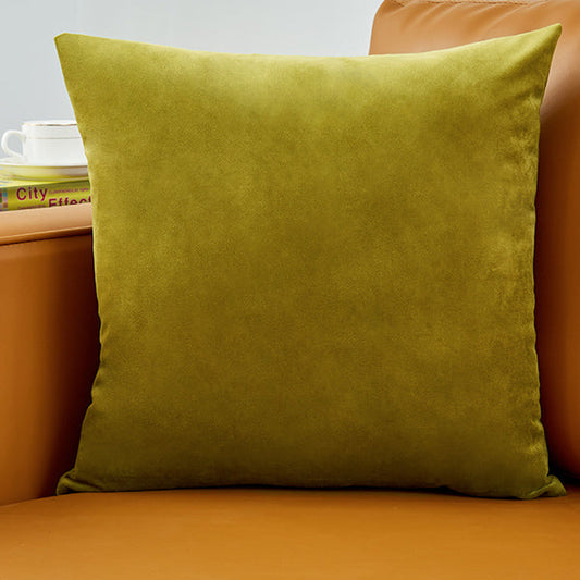 Olive Set of 2 Velvet Solid Colors Throw Pillow Covers (With or Without Inserts)