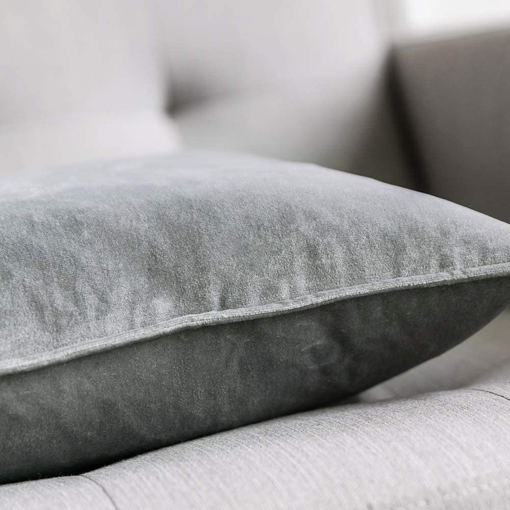 Square Cotton Velvet Pillow (With/Without Inserts) 20x20 inches, pack of 2 throw pillows