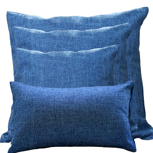4pcs of blue 4 sizes Combo Throw Pillow Covers With Inserts combined with 12"x20", 18"x18", 20"x20" and 22"x22"