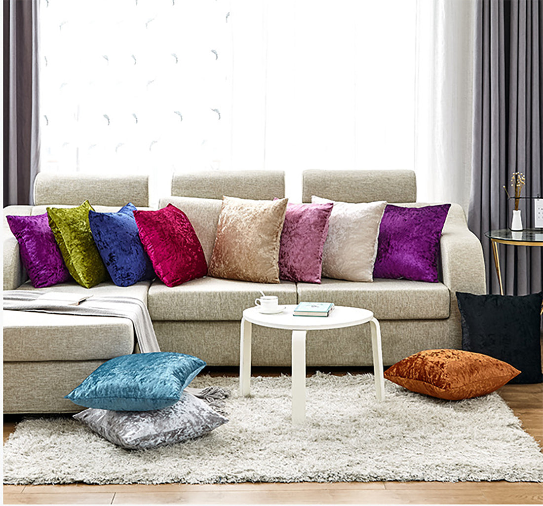 Set of 2 Velvet Home Decoration Throw Pillows (With or Without Inserts) size 18"x18'