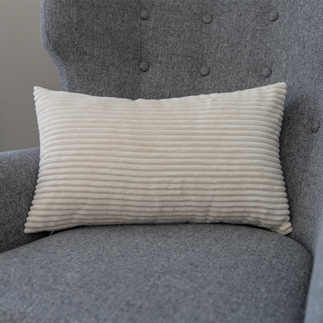 12''x20'' corduroy stripe lumbar support throw pillow | 10 colors soft textured wide wale design | cozy lumbar & accent pillow | insert included