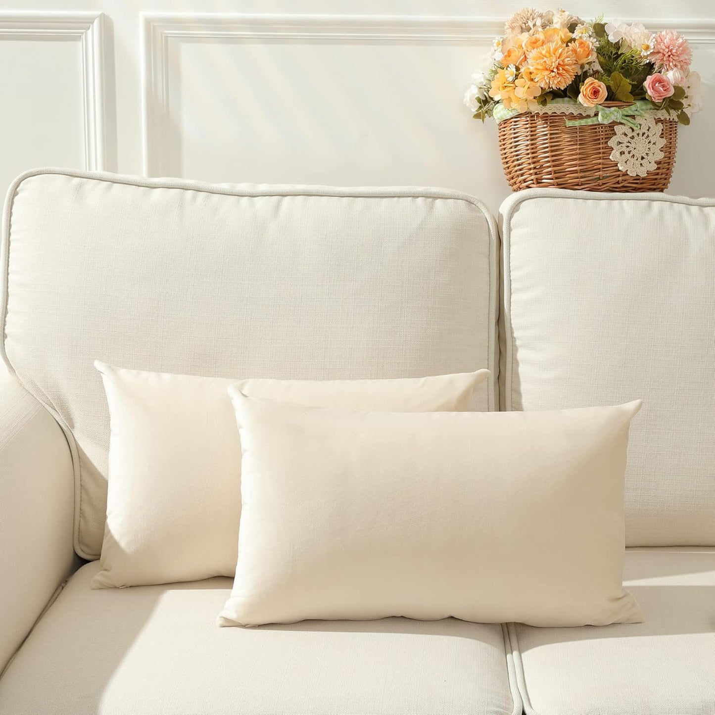 Set of 2 Velvet Throw Pillow, Decorative Pillowcases Solid Colors (With/Without Inserts) 4 sizes to choose from