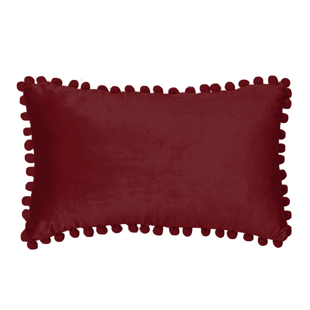 Rectangular Pompoms Lumbar Throw Pillow(With/Without Inserts)12x20 inches, pack of 2 throw pillows