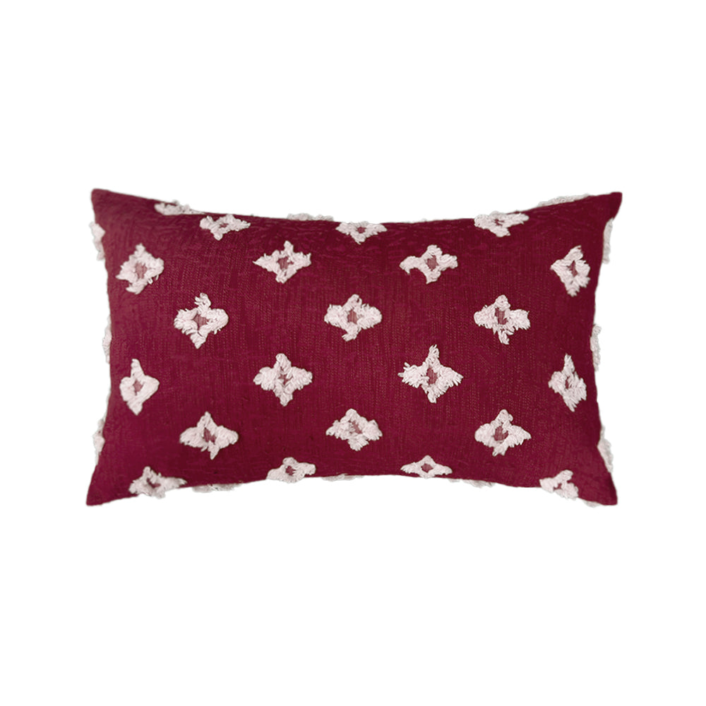 Rectangular Flower Tufted Pillow Daisy flower Lumbar Throw Pillow (With/Without Inserts) 12x20 inches, pack of 2 throw pillows