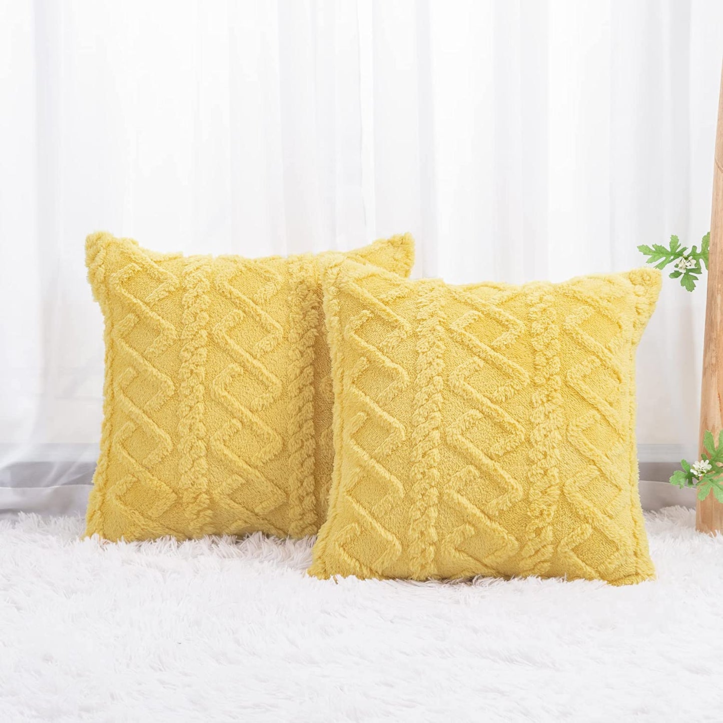 Throw pillow SUPER SOFT 3D FLORAL PATTERN Fur Pack of 1 throw pillow WITH or WITHOUT insert 18"x18"