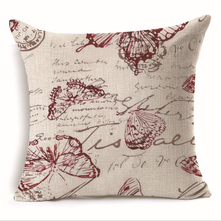 Square cloth pillow covers with butterfly images 18x18 inches, pack of 2 throw pillows covers (With or Without Inserts)