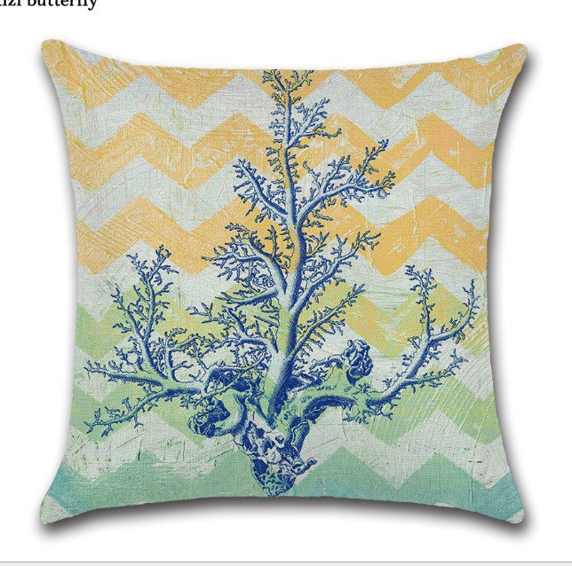 Square Cloth Pillow Covers with Ocean themes pack of 18"x18"(With or Without Inserts)