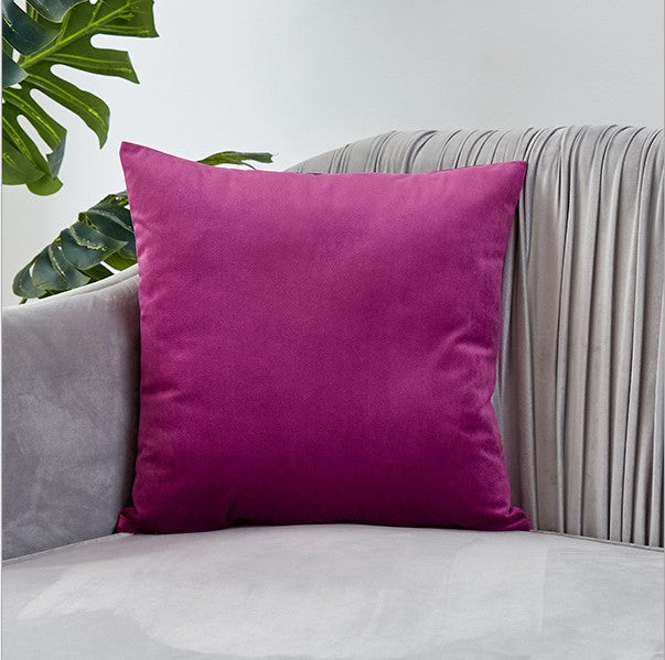 Set of 2 Velvet Solid Colors Pillow Covers (With or Without Inserts)