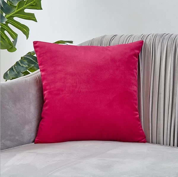 Set of 2 Velvet Solid Colors Pillow Covers (With or Without Inserts)