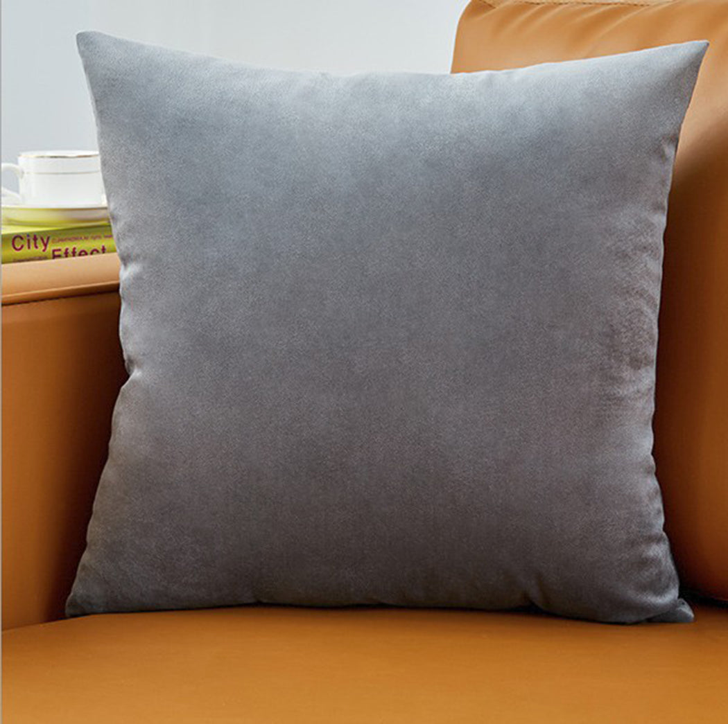 Set of 2 Velvet Solid Colors Pillow Covers (With or Without Inserts)