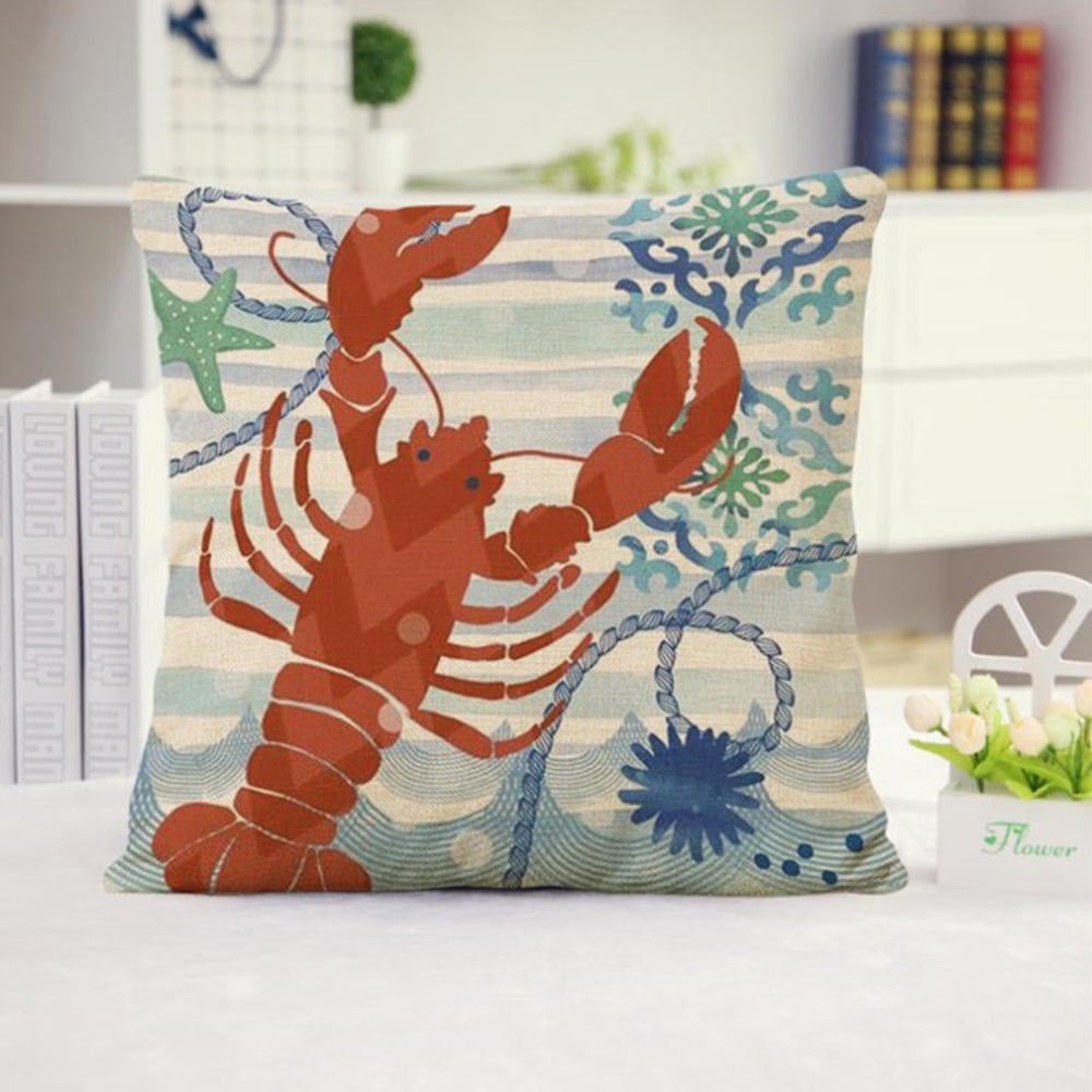 Square Cloth Pillow Covers with Ocean themes pack of 18"x18"(With or Without Inserts)