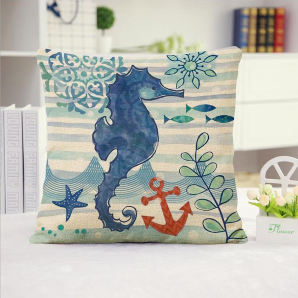 Square Cloth Pillow Covers with Ocean themes pack of 18"x18"(With or Without Inserts)