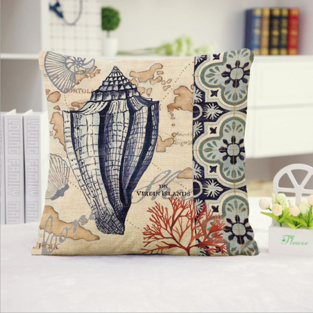 Square Cloth Pillow Covers with Ocean themes pack of 18"x18"(With or Without Inserts)
