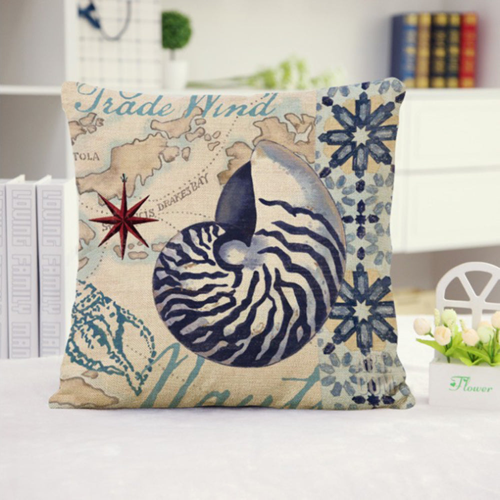 Square Cloth Pillow Covers with Ocean themes pack of 18"x18"(With or Without Inserts)