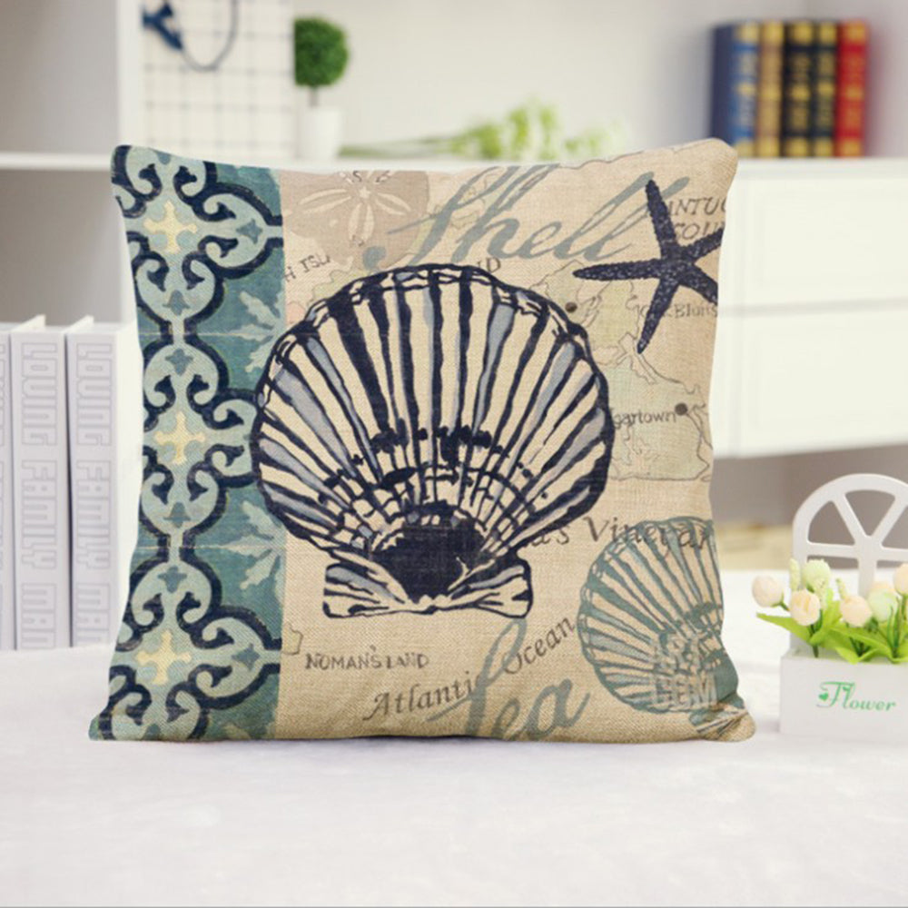 Square Cloth Pillow Covers with Ocean themes pack of 18"x18"(With or Without Inserts)