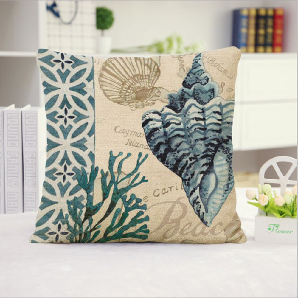 Square Cloth Pillow Covers with Ocean themes pack of 18"x18"(With or Without Inserts)