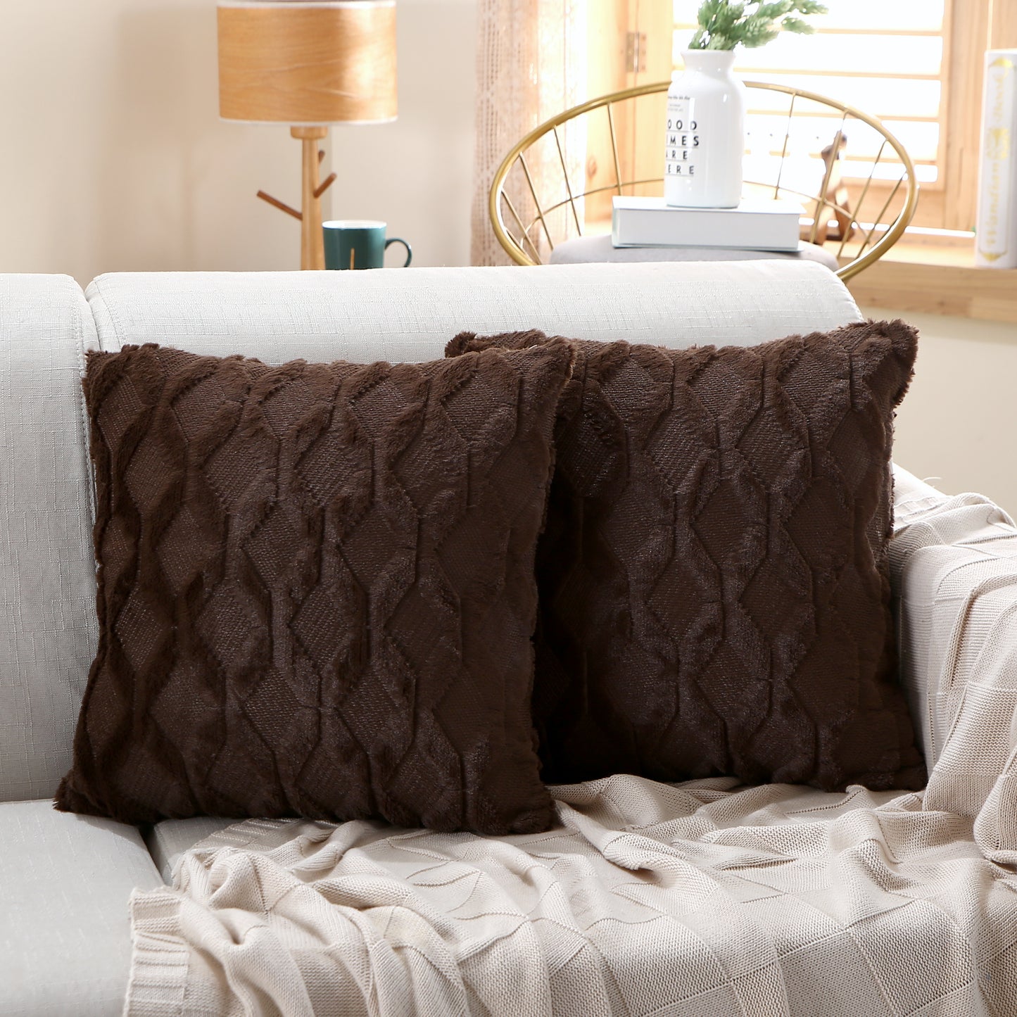 [IN-1X125-1 pinkD] 18"x18" Throw Pillow FULL set of cover and insert  Wide Variety of Colors ) (double Sided)