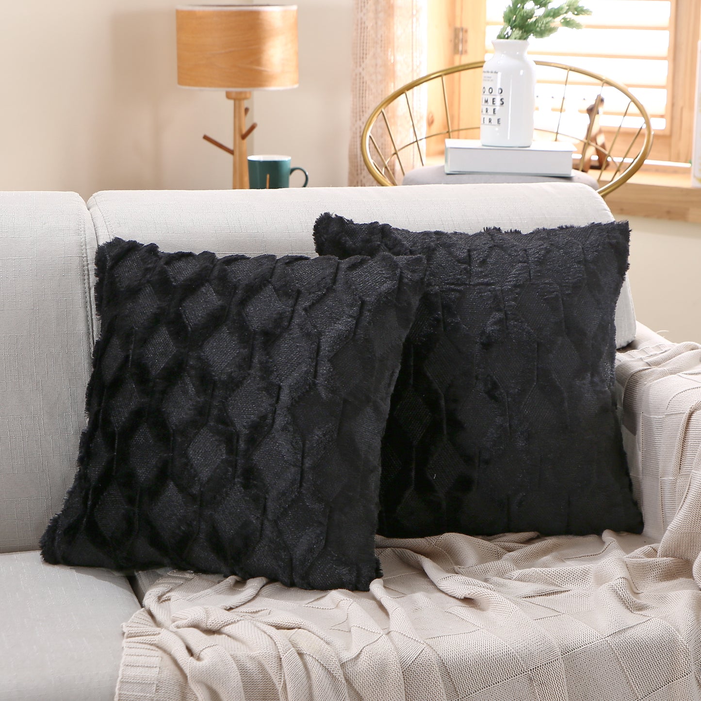 [IN-1X125-1 pinkD] 18"x18" Throw Pillow FULL set of cover and insert  Wide Variety of Colors ) (double Sided)