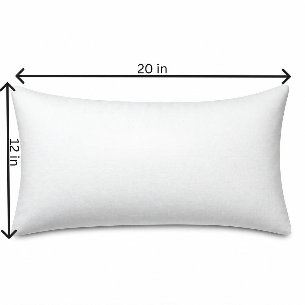 2pcs polyester-blend throw pillows 12x20 inch for lumbar support  2 covers and 2 Inserts