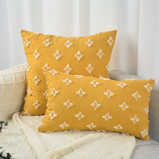 Flower Tufted Pillow Embroidered Daisy flower Pillow (With/Without Inserts)18x18 inches, pack of 2 throw pillows
