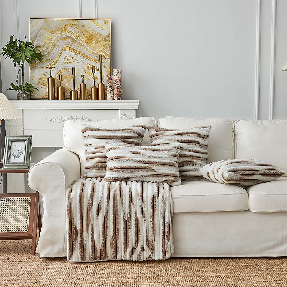 [IN combo 181 set 1-4] combo set of 4 polyester blend throw square pillow cover & insert (double sides)