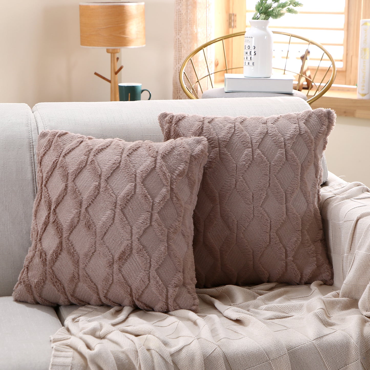 [IN-1X125-1 pinkD] 18"x18" Throw Pillow FULL set of cover and insert  Wide Variety of Colors ) (double Sided)