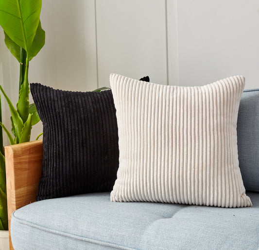 [IN63/6+8] Set of 2 Beautiful combination Pillow Covers With Inserts black/white or gray/white 4 sizes to choose from