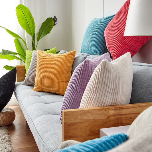 Stripe Throw Pillow (With Insert) 4 size options Elevate your decor with our opulent throw pillow, complete with a premium insert. Crafted from luxurious velvet, it exudes an air of sophistication and offers a soft touch.