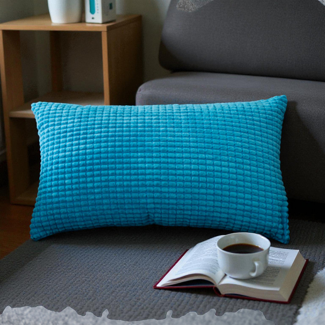 2pcs polyester-blend throw pillows 12x20 inch for lumbar support  2 covers and 2 Inserts