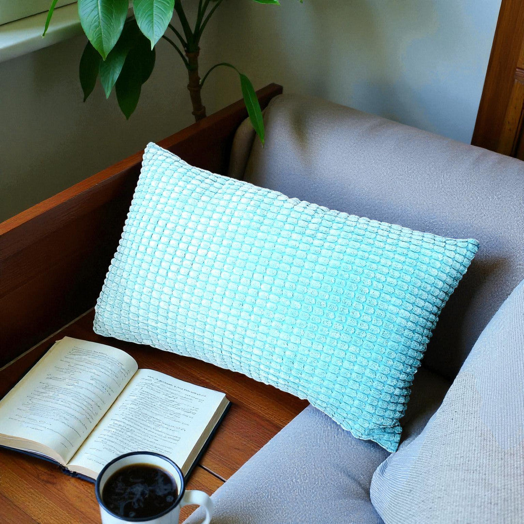 2pcs polyester-blend throw pillows 12x20 inch for lumbar support  2 covers and 2 Inserts