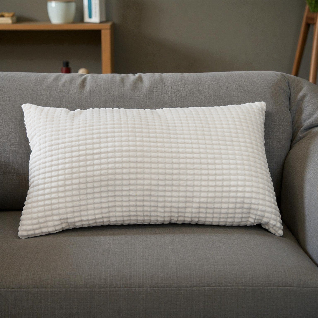 2pcs polyester-blend throw pillows 12x20 inch for lumbar support  2 covers and 2 Inserts