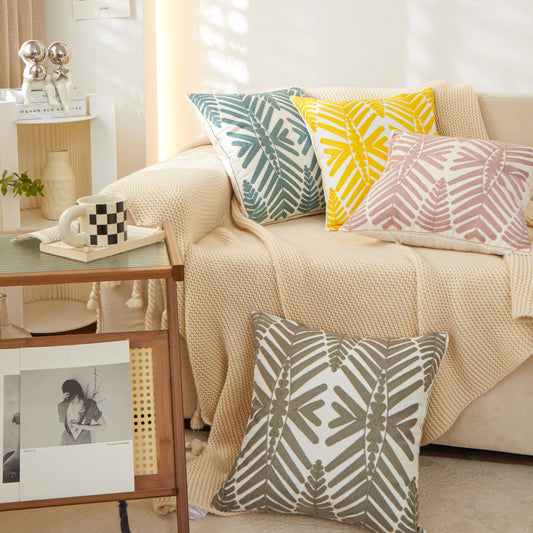 18"x18" Textured Cotton Blend Pillow (With insert)