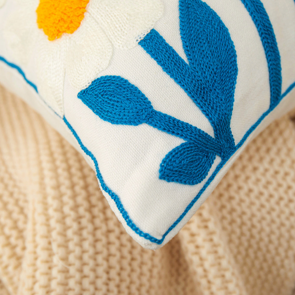 [IN-1XD-1 Dasiy] 18"x18" Sunshine Blossom Whimsical Floral Pillow (With  insert)