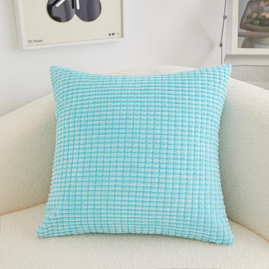 Set of 2 blue polyester-blend throw pillows covers and inserts 18x18 inch