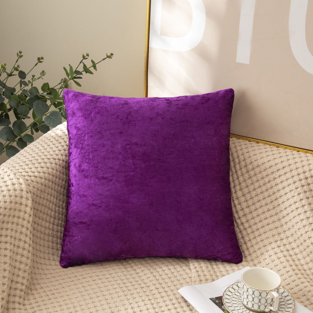 18"x18" Luxe Crushed Velvet Throw Pillow | 15 Colors – Rich Luminous Sheen | Elegant Solid Accent | Insert Included