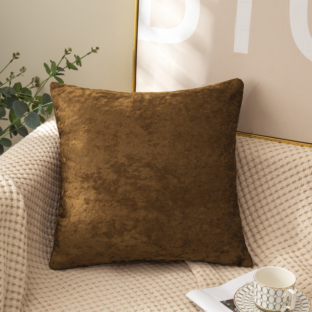18"x18" Luxe Crushed Velvet Throw Pillow | 15 Colors – Rich Luminous Sheen | Elegant Solid Accent | Insert Included
