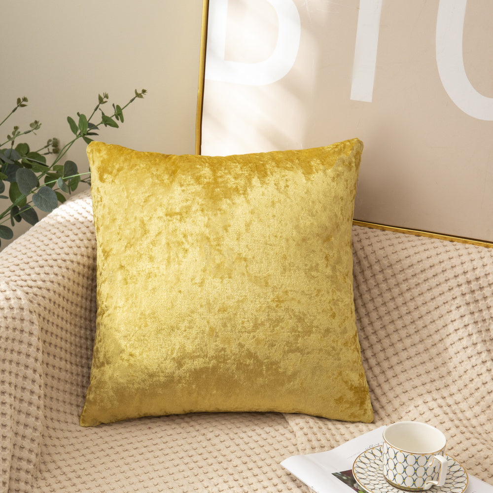 18"x18" Luxe Crushed Velvet Throw Pillow | 15 Colors – Rich Luminous Sheen | Elegant Solid Accent | Insert Included