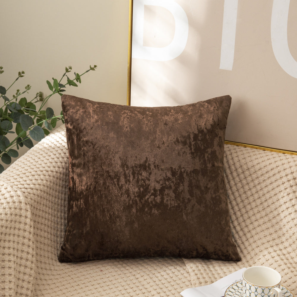 18"x18" Luxe Crushed Velvet Throw Pillow | 15 Colors – Rich Luminous Sheen | Elegant Solid Accent | Insert Included
