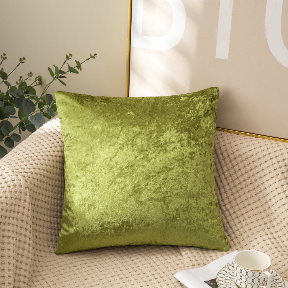 18"x18" Luxe Crushed Velvet Throw Pillow | 15 Colors – Rich Luminous Sheen | Elegant Solid Accent | Insert Included