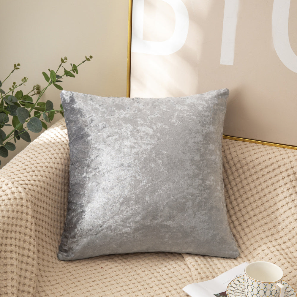 18"x18" Luxe Crushed Velvet Throw Pillow | 15 Colors – Rich Luminous Sheen | Elegant Solid Accent | Insert Included