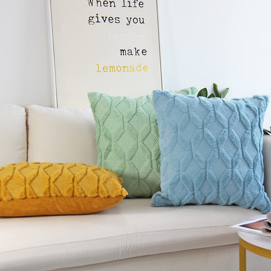 Set of 2 Plush Throw Pillow (With/Without Inserts) size 18"x18" pack of 2 throw pillows
