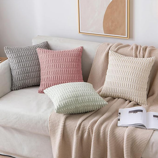 [IN1XZT-P1-2 l.green] 18"x18" tufted dot corduroy throw pillow 16 colors ��� soft 3d dotted texture cozy & modern accent insert included